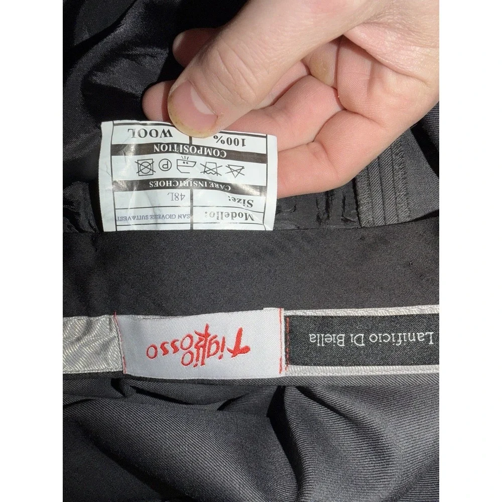 Tiglio Luxe Italian Lanificio Di Biella Men 2PC Suit Color‎ Gray Size 54L- 46x32